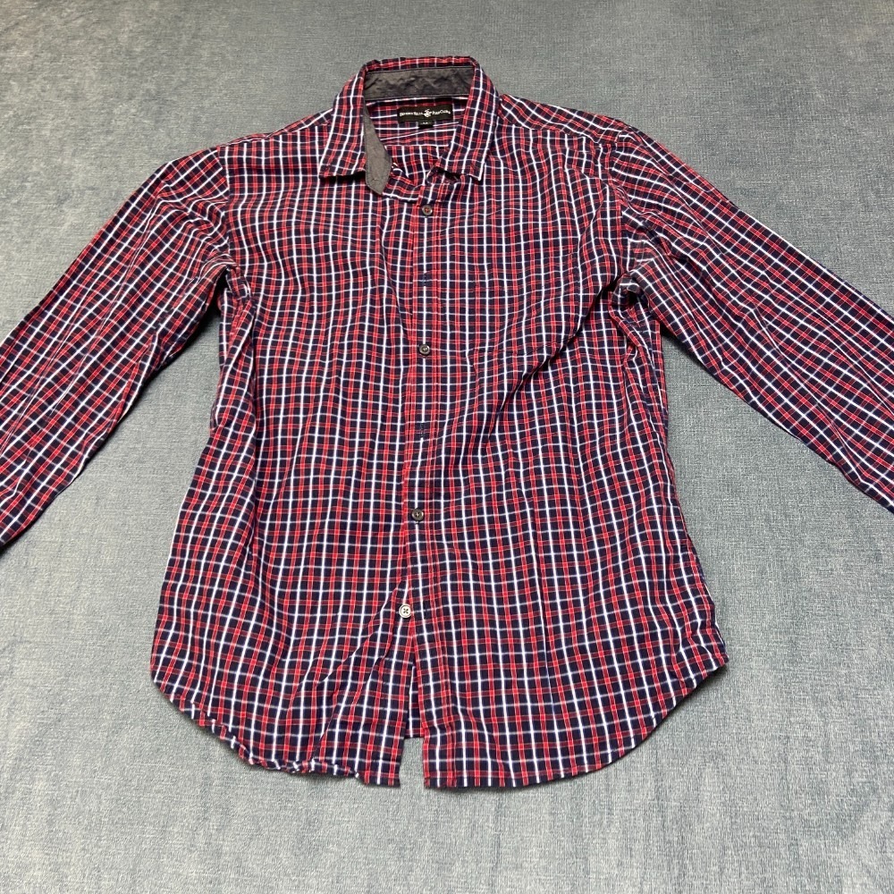 Beverly Hills Polo Club Shirt Mens Medium Multicolor Plaid Classic Button Down